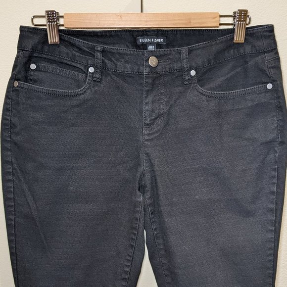 Eileen Fisher Organic Cotton Skinny Ankle Black Jeans Denim - Picture 2 of 15